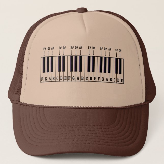 Gorra De Camionero Diagrama de teclado de piano (Anverso)