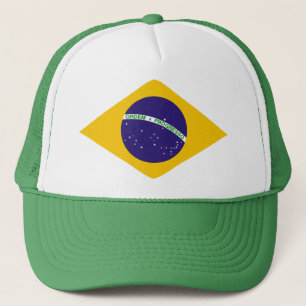 Gorra De Camionero Diamante del Brasil - emblema de la bandera