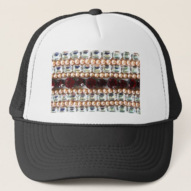 Gorra De Camionero Diamantes de imitación y perlas - joyas antiguas (Anverso)