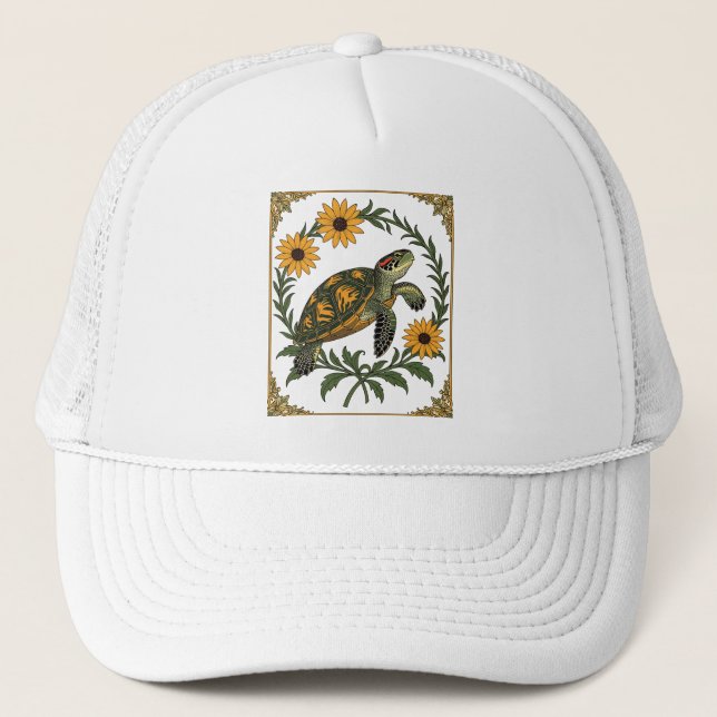 Gorra De Camionero Diamondback Terrapin And Black Eyed Susan Flowers (Anverso)