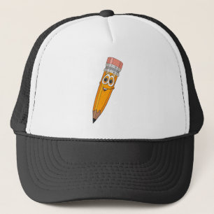 Gorra De Camionero Dibujo animado amarillo del lápiz