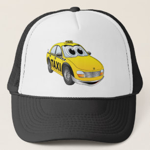 Gorra De Camionero Dibujo animado amarillo del taxi