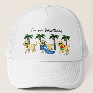 Gorra De Camionero Dibujo animado amarillo fresco de Labradors
