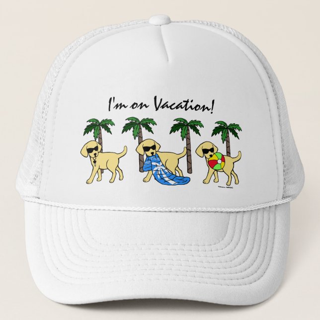 Gorra De Camionero Dibujo animado amarillo fresco de Labradors (Anverso)