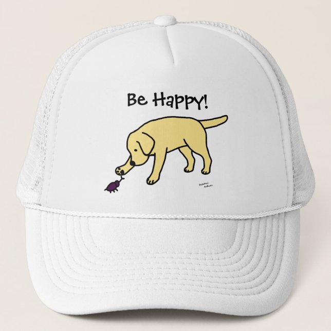 Gorra De Camionero Dibujo animado amistoso Labrador del laboratorio (Anverso)