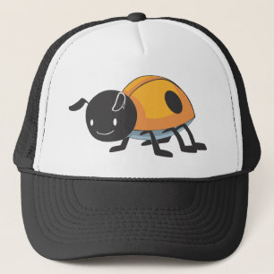 Gorra De Camionero Dibujo animado anaranjado fresco de la mariquita