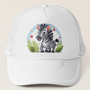 Gorra De Camionero Dibujo animado de cebra lindo