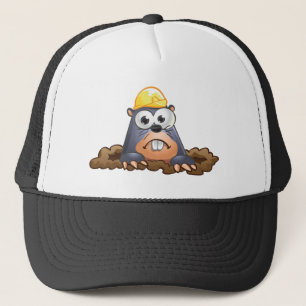 Gorra De Camionero Dibujo animado de excavación del topo lindo