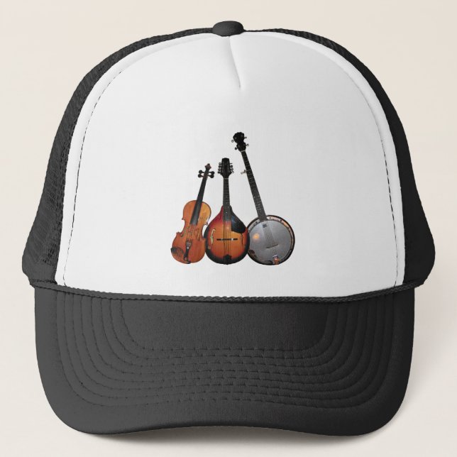Gorra De Camionero Dibujo animado de la banda de Bluegrass (Anverso)