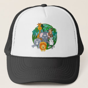 Gorra De Camionero Dibujo animado de los animales del safari