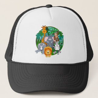 Gorra De Camionero Dibujo animado de los animales del safari