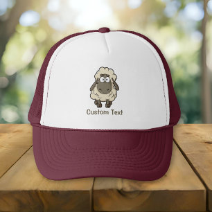 Gorra De Camionero Dibujo animado de oveja beige