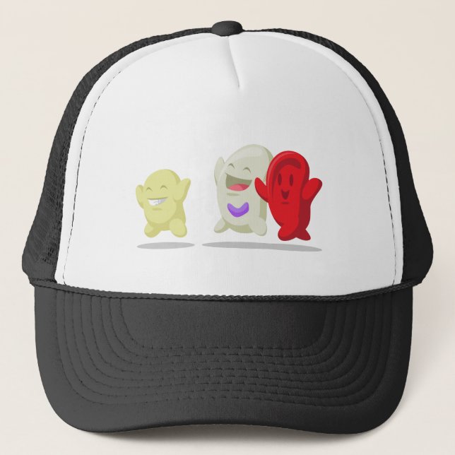 Gorra De Camionero Dibujo animado del glóbulo - eritrocitos, (Anverso)