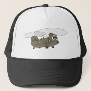 Gorra De Camionero Dibujo animado del helicóptero de Chinook