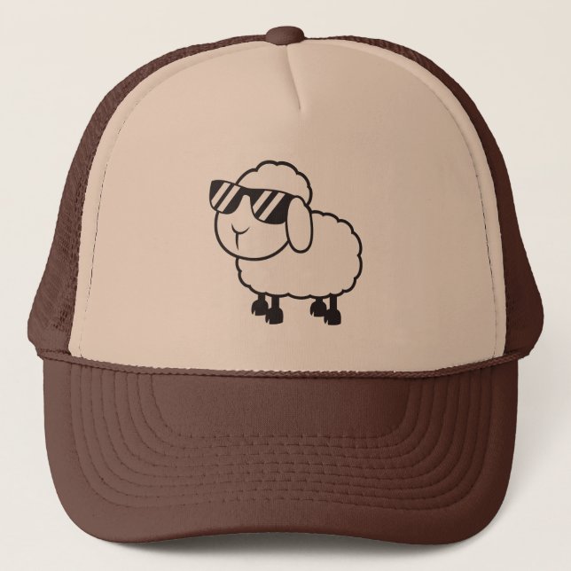 Gorra De Camionero Dibujo animado lindo de las ovejas blancas (Anverso)