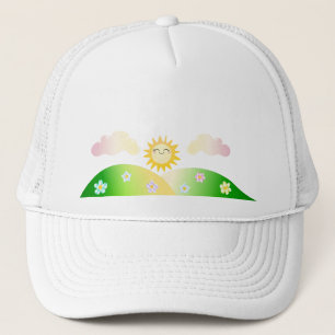 Gorra De Camionero Dibujo animado lindo del kawaii del sol