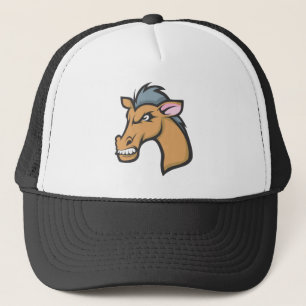 Gorra De Camionero Dibujo animado salvaje enojado enojado del caballo