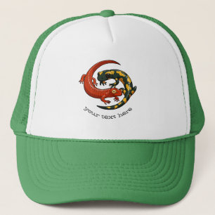 Gorra De Camionero Dibujo animado sonriente entrelazado de dos amigos