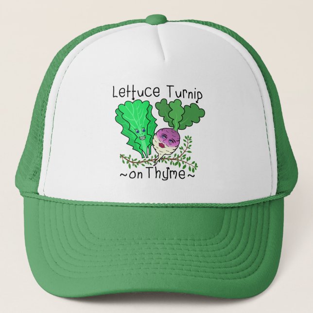 Gorra De Camionero Dibujo animado vegetal del retruécano de la (Anverso)