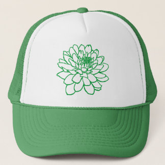 Gorra De Camionero Dibujo de crisantemo - Verde de hierba