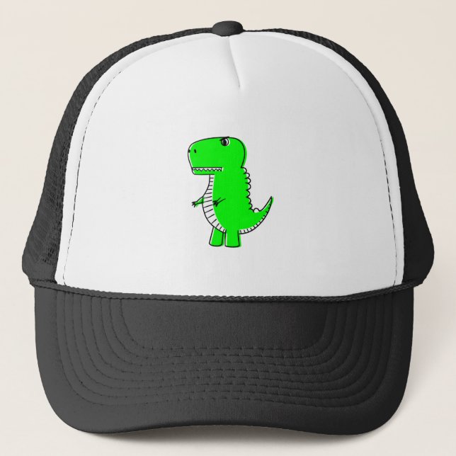 Gorra De Camionero Dibujo de dinosaurios verdes (Anverso)