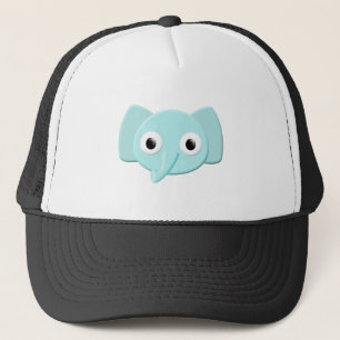 Gorra De Camionero Dibujo de elefantes azules para bebés