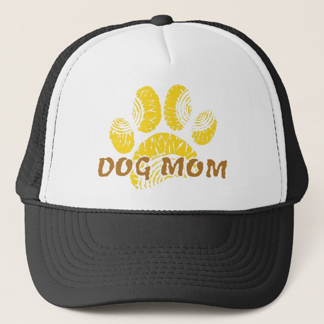 Gorra De Camionero Dibujo de girasol de perro Mom Paw (Anverso)