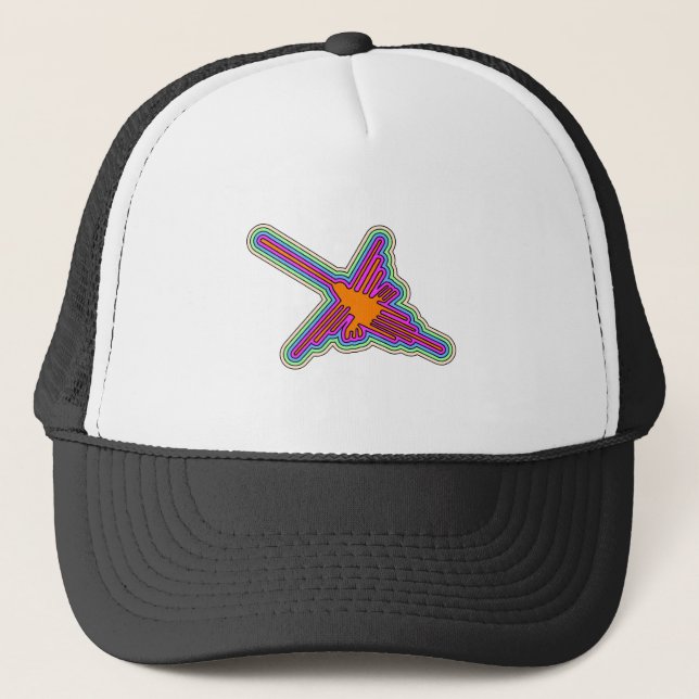 Gorra De Camionero Dibujo de Nazca Hummingbird Perú (Anverso)