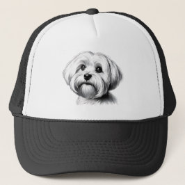 Gorra De Camionero Dibujo de Perro maltés