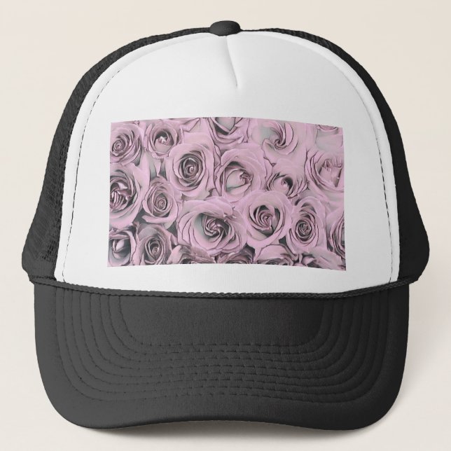 Gorra De Camionero Dibujo de rosas rosadas (Anverso)