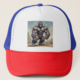 Gorra De Camionero Dibujo del Personalizado de arte pop de Gorilla Bo