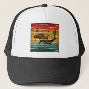 Gorra De Camionero Dibujo divertido de tiburón espacial vintage