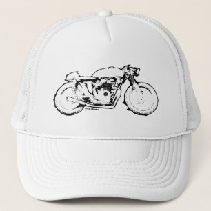 Gorra De Camionero Dibujo fresco de la motocicleta del corredor del