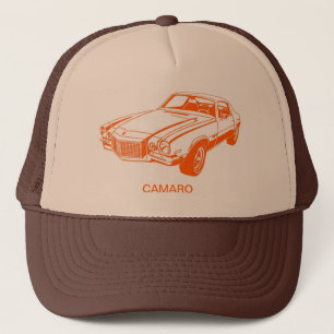 Gorra De Camionero Dibujo gráfico anaranjado de Chevy Camaro