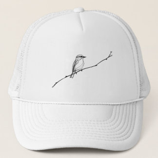 Gorra De Camionero Dibujo minimalista de un pájaro en una rama de una