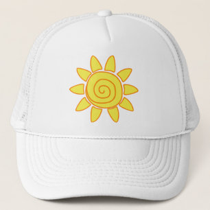 Gorra De Camionero Dibujo mono del sol hecho a mano para niños Ilustr