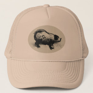 Gorra De Camionero Dibujo original de cerdo con 2019