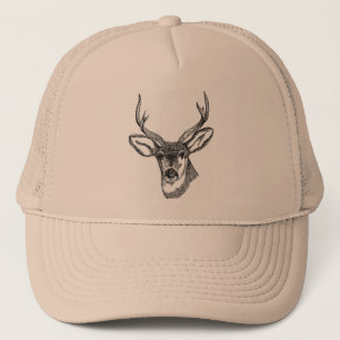 Gorra De Camionero Dibujo salvaje de los ciervos del dólar