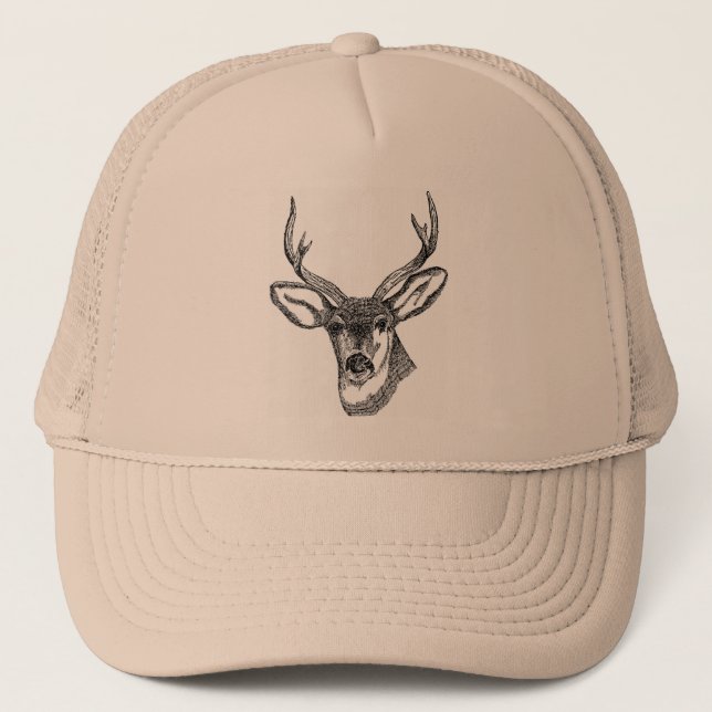 Gorra De Camionero Dibujo salvaje de los ciervos del dólar (Anverso)