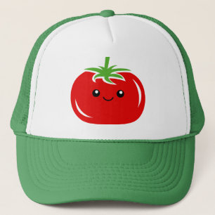 Gorra De Camionero Dibujo vegetal de tomate rojo kawaii