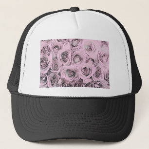 Gorra De Camionero Dibujo vintage de rosas rosadas