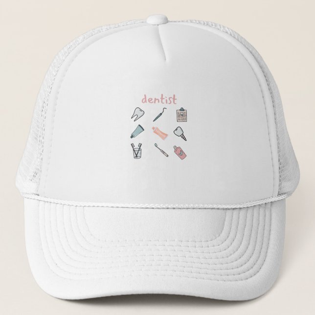 Gorra De Camionero Dientes divertidos - Arte dental lindo - Dentista (Anverso)