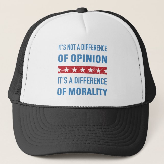 Gorra De Camionero Diferencia De La Moralidad Contra Trump (Anverso)