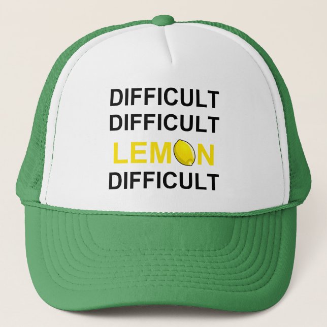 Gorra De Camionero "Difícil, difícil, limón, difícil" (Anverso)