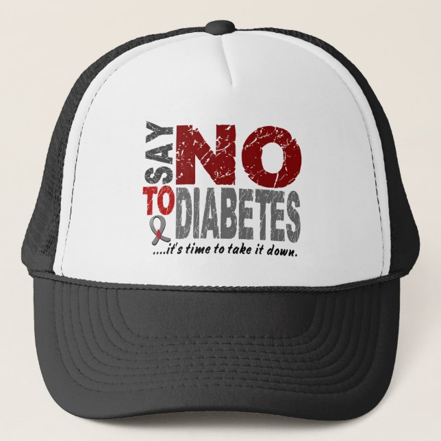 Gorra De Camionero Diga NO a la diabetes 1 (Anverso)