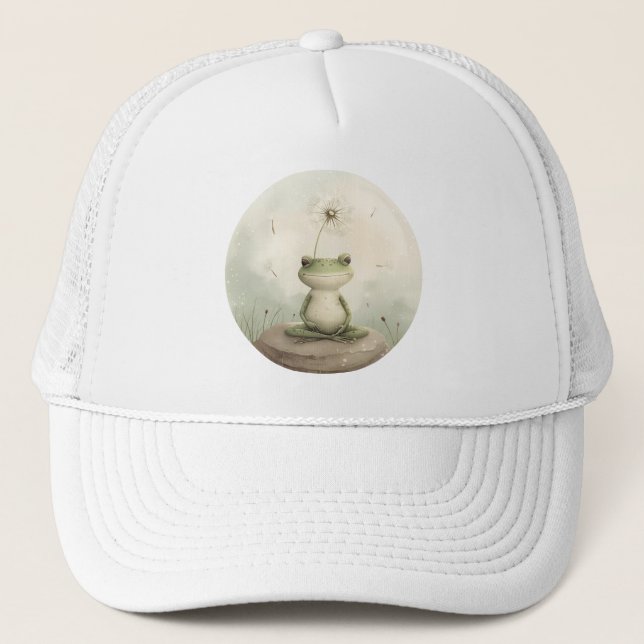 Gorra De Camionero Diluor de meditación de rana (Anverso)