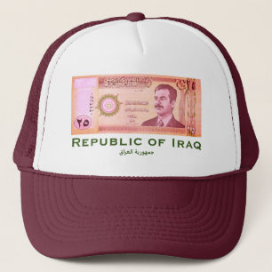 Gorra De Camionero Dinar iraquí con Saddam Hussein