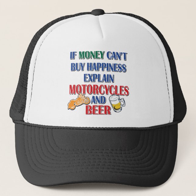 Gorra De Camionero dinero: motocicleta de cerveza (Anverso)