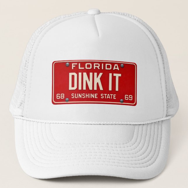 Gorra De Camionero Dink It Pickleball Fan | Retro FL License Plate (Anverso)