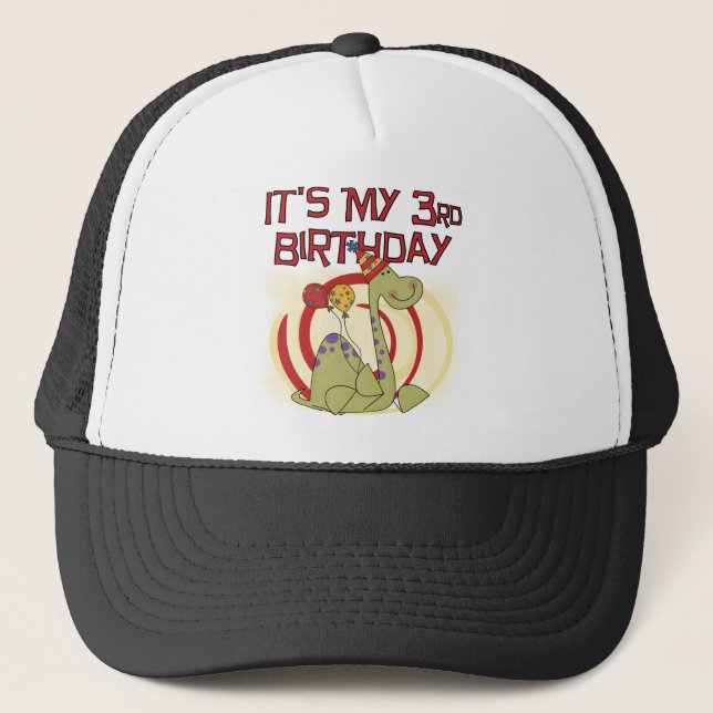 Gorra De Camionero Dinosaurio 3er cumpleaños camisetas y regalos (Anverso)